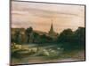 Stoke Poges Church (Oil on Panel) (Recto of 261372)-Thomas Churchyard-Mounted Giclee Print