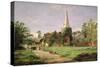 Stoke Poges Church-Jasper Francis Cropsey-Stretched Canvas