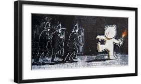 Stokes Croft Road, Bristol (graffiti attributed to Banksy)-null-Framed Giclee Print