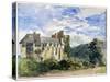 Stokesay Castle and Abbey-David Cox-Stretched Canvas