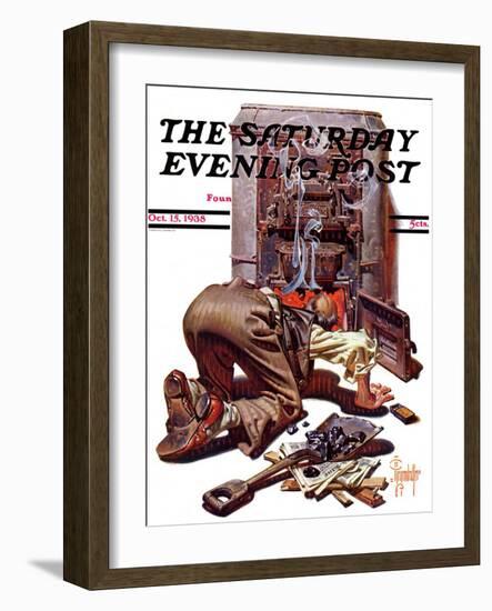 "Stoking the Furnace," Saturday Evening Post Cover, October 15, 1938-Joseph Christian Leyendecker-Framed Giclee Print