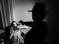 Gangster with Gun and Beautiful Woman-stokkete-Photographic Print