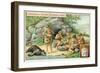 Stone Age Family Meal-null-Framed Giclee Print