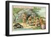 Stone Age Family Meal-null-Framed Giclee Print