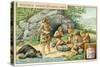 Stone Age Family Meal-null-Stretched Canvas