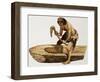 Stone Age Man Digging Out a Canoe-Peter Jackson-Framed Giclee Print