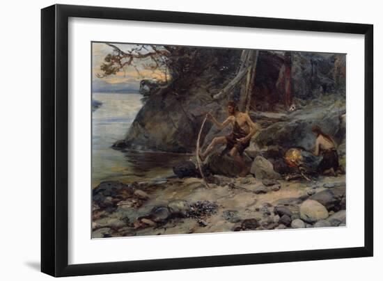 Stone age people-Erik Theodor Werenskiold-Framed Giclee Print