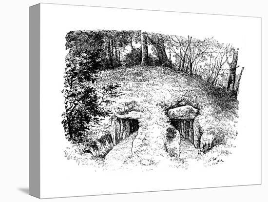 Stone Age Tumulus Containing Two Chambers, Rodding, Denmark, 1913-null-Stretched Canvas