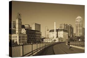 Stone Arch Bridge, Stpaul, Minneapolis, Minnesota, USA-Walter Bibikow-Stretched Canvas