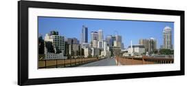 Stone Arch Bridge with Skyscrapers in the Background, Minneapolis, Minnesota, USA-null-Framed Photographic Print