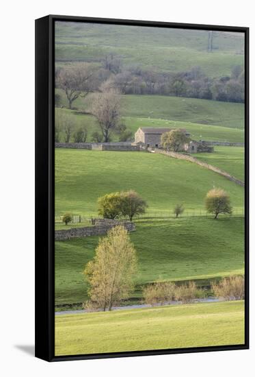 Stone barn in the Yorkshire Dales National Park, Yorkshire, England, United Kingdom, Europe-Julian Elliott-Framed Stretched Canvas