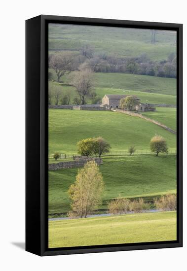 Stone barn in the Yorkshire Dales National Park, Yorkshire, England, United Kingdom, Europe-Julian Elliott-Framed Stretched Canvas