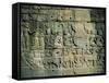 Stone Bas-Reliefs Depicting Scenes of Rural Life and Historical Events, Siem Reap, Cambodia-Gavin Hellier-Framed Stretched Canvas