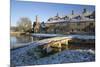 Stone Bridge and Cotswold Cottages in Snow, Lower Slaughter, Cotswolds, Gloucestershire, England-Stuart Black-Mounted Photographic Print