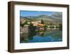 Stone bridge and old town by Trebisnjica River, Trebinje, Bosnia and Herzegovina-Keren Su-Framed Photographic Print