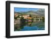 Stone bridge and old town by Trebisnjica River, Trebinje, Bosnia and Herzegovina-Keren Su-Framed Photographic Print