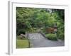 Stone Bridge and Pathway in Japanese Garden, Seattle, Washington, USA-null-Framed Photographic Print