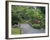 Stone Bridge and Pathway in Japanese Garden, Seattle, Washington, USA-null-Framed Photographic Print