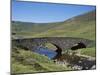 Stone Bridge and Rugged Hills, Glen Clunie, Braemar, Grampian, Scotland-null-Mounted Photographic Print