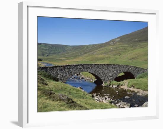 Stone Bridge and Rugged Hills, Glen Clunie, Braemar, Grampian, Scotland-null-Framed Photographic Print