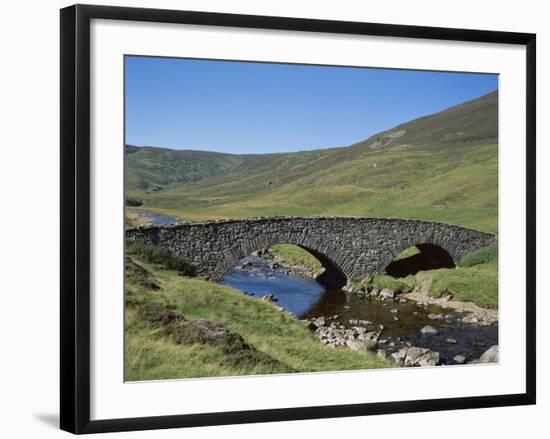 Stone Bridge and Rugged Hills, Glen Clunie, Braemar, Grampian, Scotland-null-Framed Photographic Print