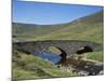 Stone Bridge and Rugged Hills, Glen Clunie, Braemar, Grampian, Scotland-null-Mounted Photographic Print