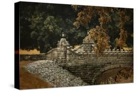 Stone Bridge in Autumn-Jai Johnson-Stretched Canvas