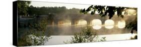 Stone Bridge in Fog, Loire Valley, France-null-Stretched Canvas