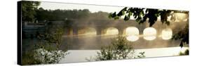 Stone Bridge in Fog, Loire Valley, France-null-Stretched Canvas