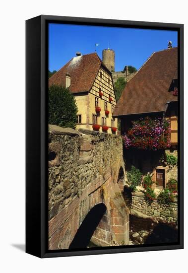 Stone Bridge in Kaysersberg, Alsace, France-John Miller-Framed Stretched Canvas
