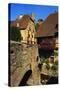 Stone Bridge in Kaysersberg, Alsace, France-John Miller-Stretched Canvas