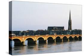 Stone Bridge (Pont De Pierre) on Garonne-null-Stretched Canvas