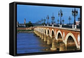 Stone Bridge (Pont De Pierre) on Garonne-null-Framed Stretched Canvas