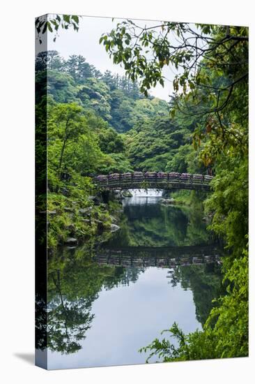 Stone Bridge with Flowers in Seogwipo, Island of Jejudo, South Korea-Michael Runkel-Stretched Canvas