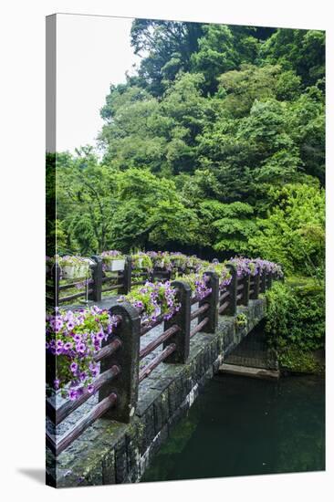 Stone Bridge with Flowers in Seogwipo-Michael-Stretched Canvas