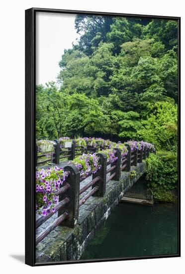 Stone Bridge with Flowers in Seogwipo-Michael-Framed Photographic Print
