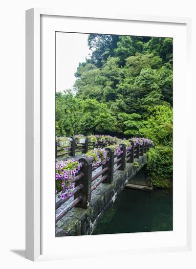 Stone Bridge with Flowers in Seogwipo-Michael-Framed Photographic Print