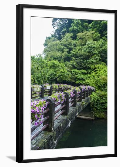 Stone Bridge with Flowers in Seogwipo-Michael-Framed Photographic Print