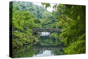 Stone Bridge with Flowers in Seogwipo-Michael-Stretched Canvas