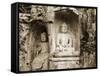 Stone Buddha Rock Carvings, Hangzhou, Zhejiang Province, China-Jochen Schlenker-Framed Stretched Canvas