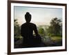 Stone Buddha Silhouetted at Sunrise, Borobudur Temple, UNESCO World Heritage Site, Java, Indonesia-Matthew Williams-Ellis-Framed Photographic Print