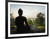 Stone Buddha Silhouetted at Sunrise, Borobudur Temple, UNESCO World Heritage Site, Java, Indonesia-Matthew Williams-Ellis-Framed Photographic Print