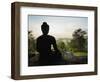 Stone Buddha Silhouetted at Sunrise, Borobudur Temple, UNESCO World Heritage Site, Java, Indonesia-Matthew Williams-Ellis-Framed Photographic Print