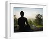 Stone Buddha Silhouetted at Sunrise, Borobudur Temple, UNESCO World Heritage Site, Java, Indonesia-Matthew Williams-Ellis-Framed Photographic Print