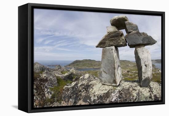 Stone Cairn at Brimstone Head-Paul Souders-Framed Stretched Canvas