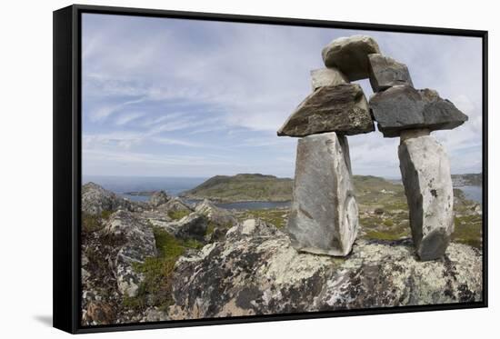 Stone Cairn at Brimstone Head-Paul Souders-Framed Stretched Canvas