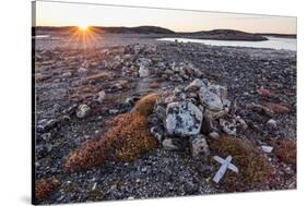 Stone Cairn in Arctic, Nunavut Territory, Canada-Paul Souders-Stretched Canvas