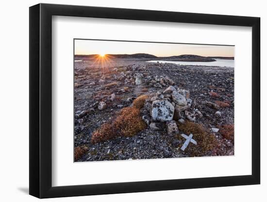 Stone Cairn in Arctic, Nunavut Territory, Canada-Paul Souders-Framed Photographic Print