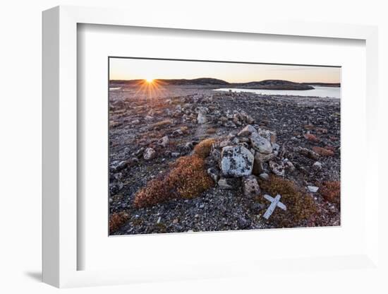 Stone Cairn in Arctic, Nunavut Territory, Canada-Paul Souders-Framed Photographic Print