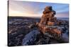 Stone Cairns in Arctic, Nunavut Territory, Canada-Paul Souders-Stretched Canvas